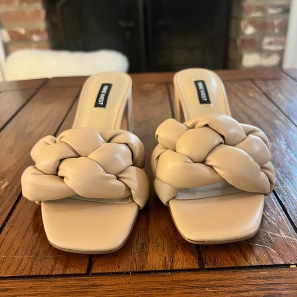 NINE WEST FOOTWEAR Women's YOYO Heeled Sandal, Cream Café Sz 8 - Picture 2 of 6